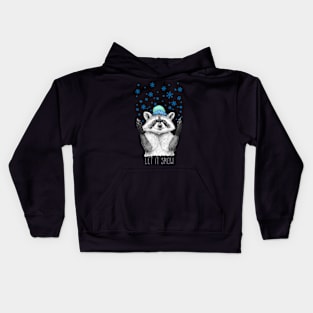 Winter Raccoon Kids Hoodie